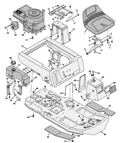 Body Chassis Diagram and Parts List for 30565A  Briggs and Stratton Lawn Tractor